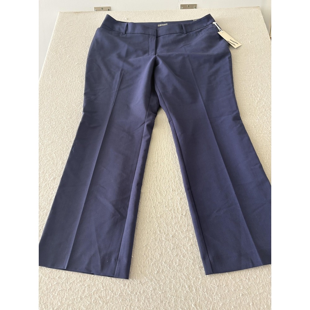 Worthington Pants Womens 16P Blue Curvy Trouser Dress Work Office Wrinkle Free